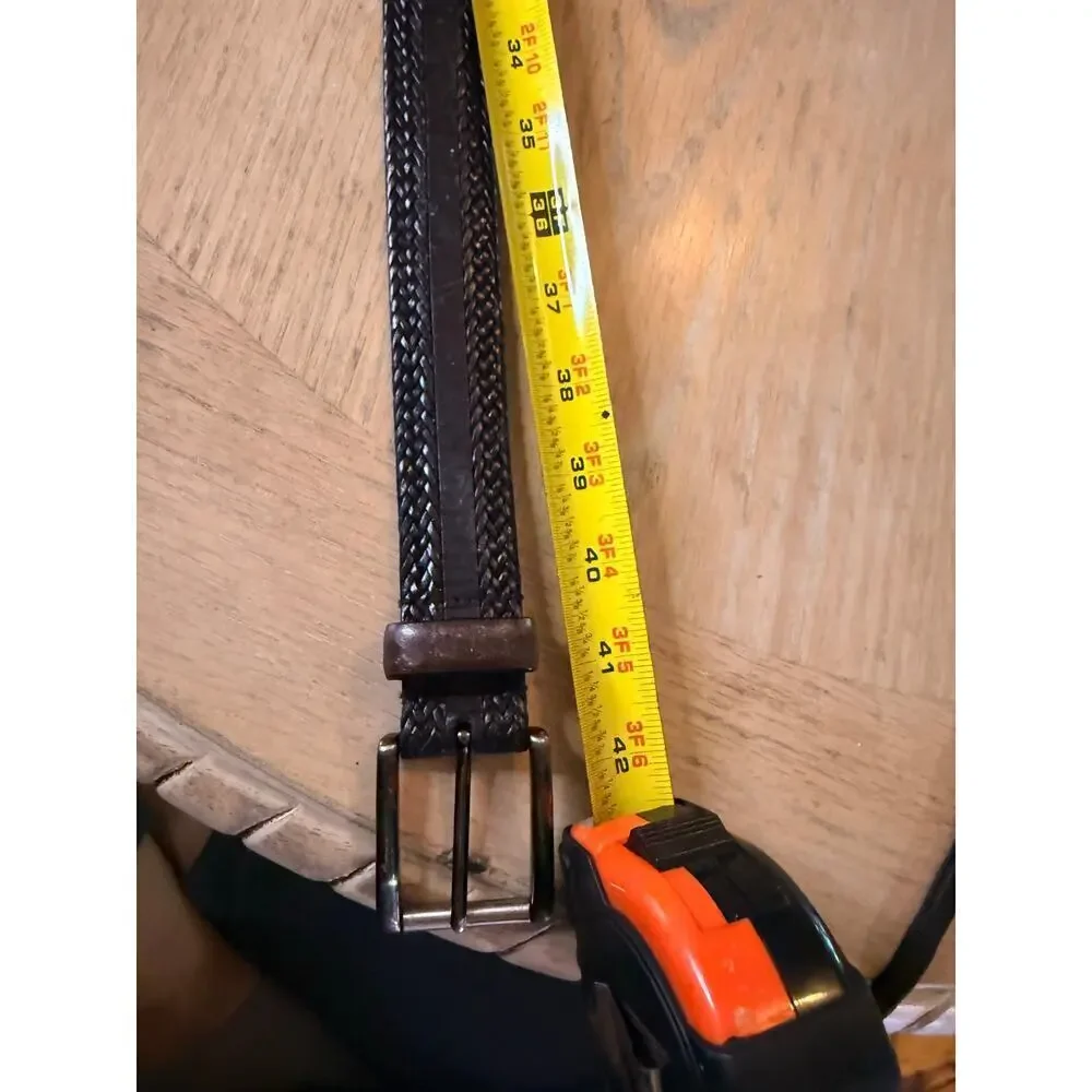 Fossil full grain cowhide brown and black leather belt size 36